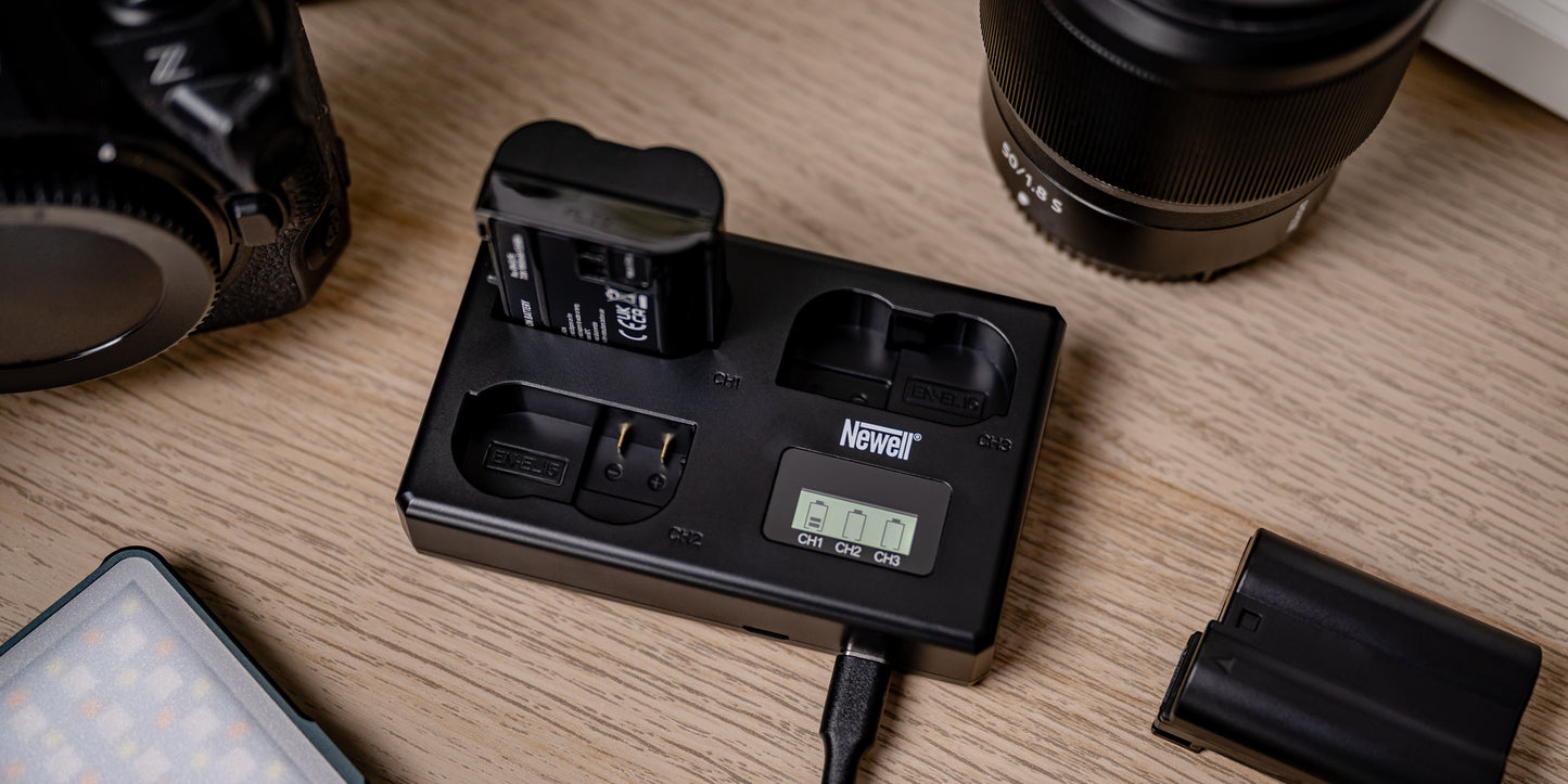 Newell TT-USB-C Dreifach-Ladegerät für EN-EL15 for Nikon