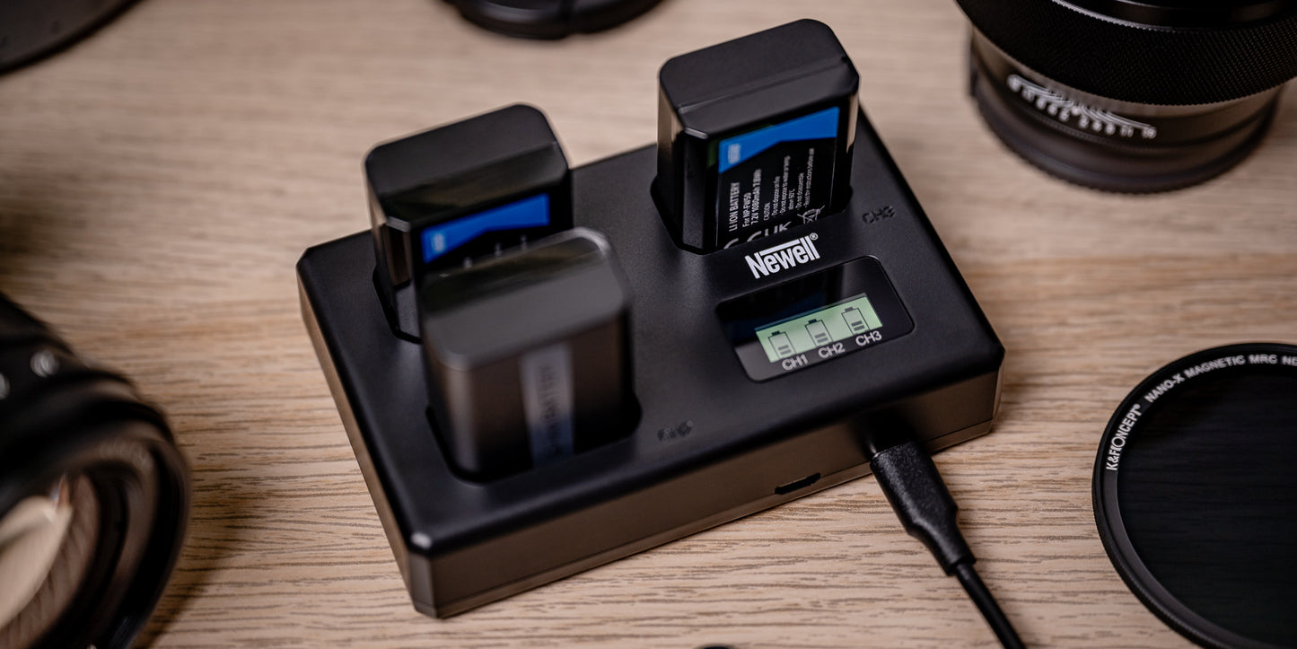 Newell TT-USB-C Dreifach-Ladegerät für NP-FW50 for Sony