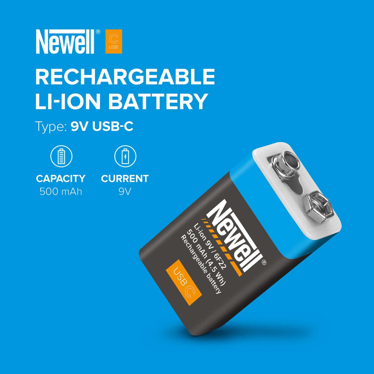 Newell 9V USB-C 500 mAh Batterie - Newell Pro DE