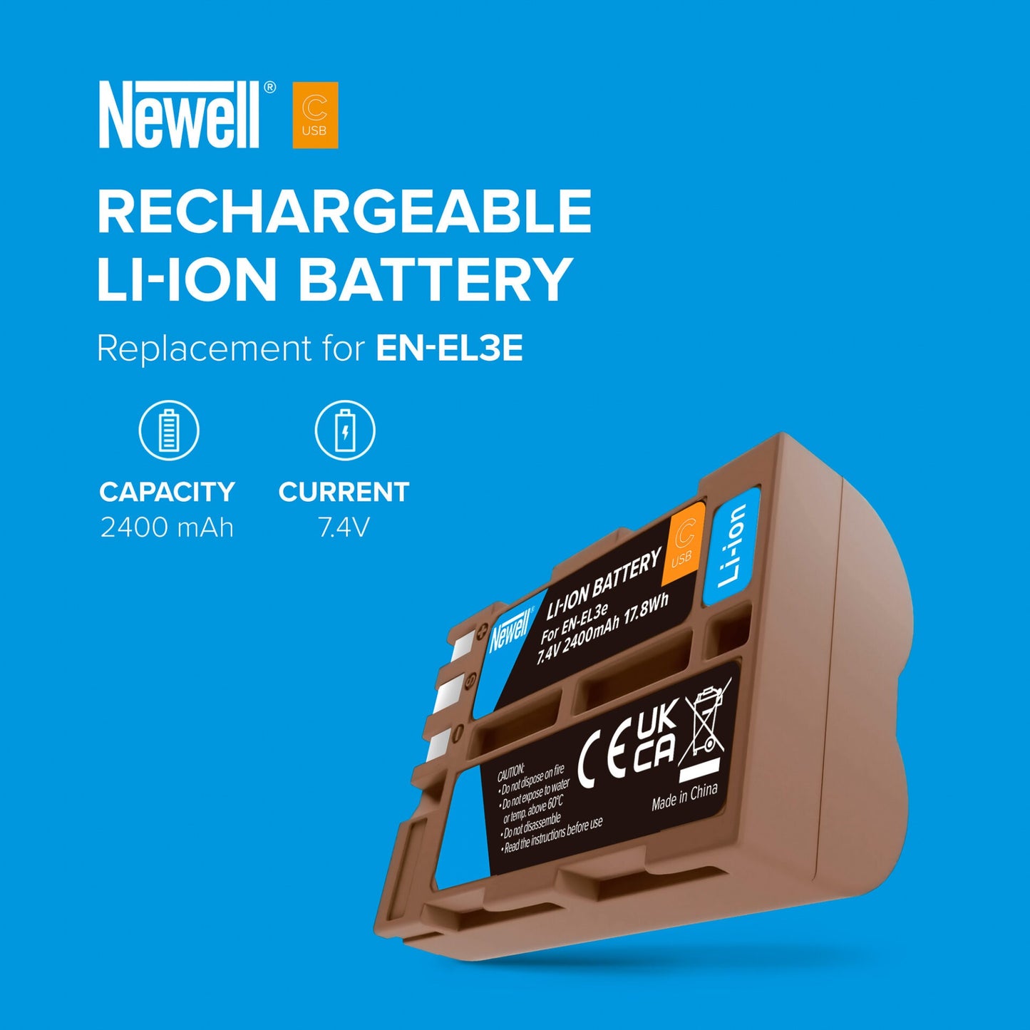 Newell Akku EN-EL3e USB-C für Nikon - Newell Pro DE