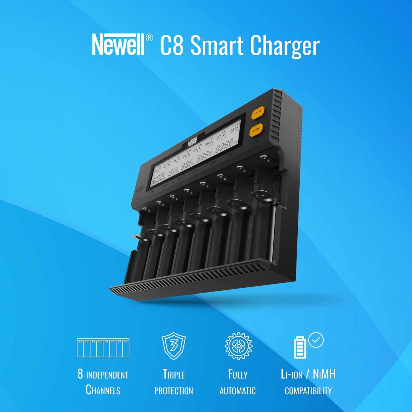 Newell Smart C8 Ladegerät für NiMH/Li-Ion Akkus - Newell Pro DE