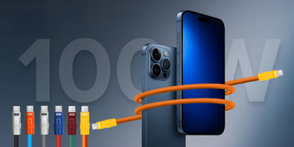 Newell USB-C - USB-C 100 W Kabel, 2 m, Silikon, orange-gelb