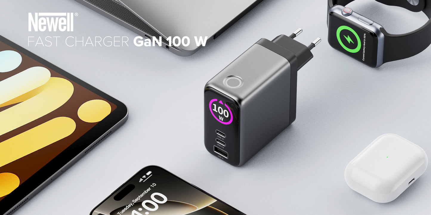 Newell GaN 100 W TFT-Ladegerät - EU Ladegerät
