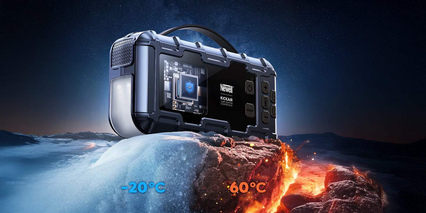 Newell KickAir Jump Starter mit Kompressor und Powerbankfunktion