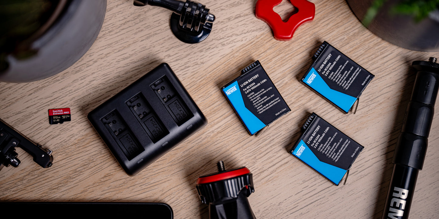 Newell Set 3-Ch SDC-USB-C Ladegerät inkl. 3x BCX-204 Ersatzakkus für DJI Osmo Action