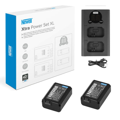 Newell DL-USB-C Zweikanal-Ladeset mit 2 NP-FW50-Akkus für Sony - Newell Pro DE