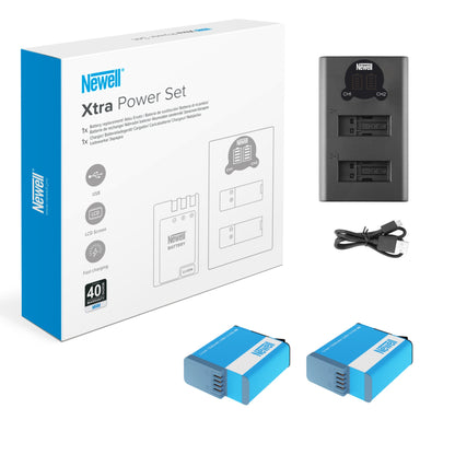 Newell DL-USB-C Zweikanal-Ladeset und zwei SPJB1B-Akkus für GoPro Hero 8 - Newell Pro DE