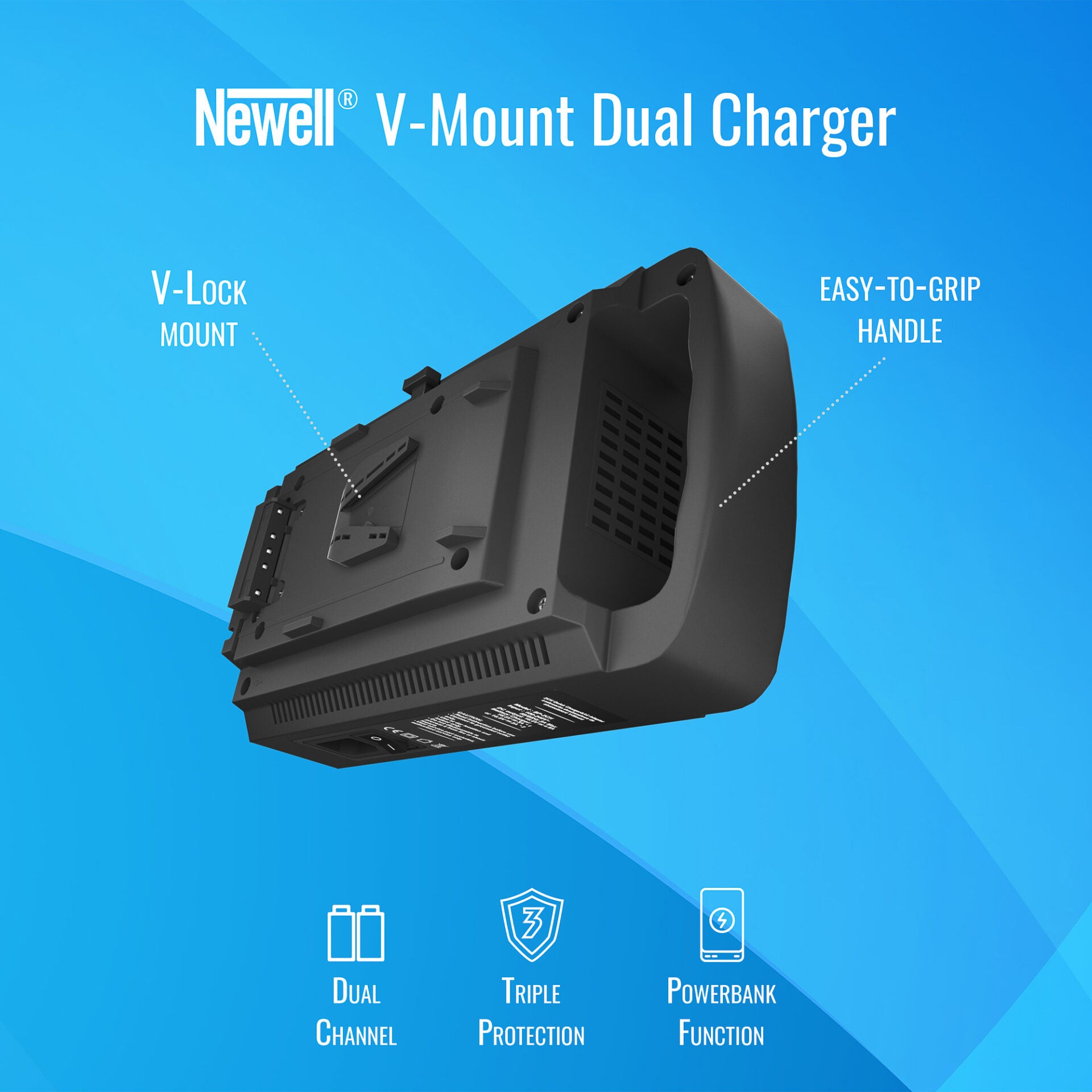 Newell dual-channel Ladegerät für V-Mount - Newell Pro DE