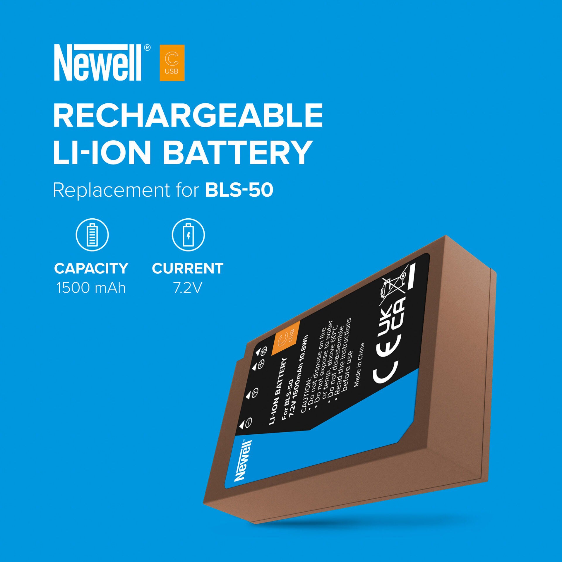 Newell Akku BLS-50 USB-C für Olympus - Newell Pro DE