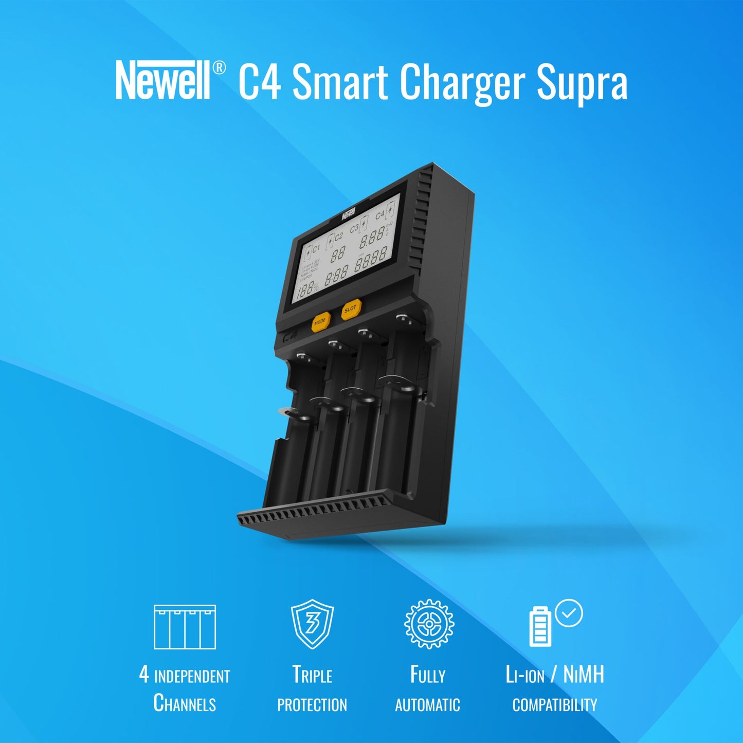 Newell Smart C4 Supra Ladegerät für NiMH/Li-Ion Akkus - Newell Pro DE