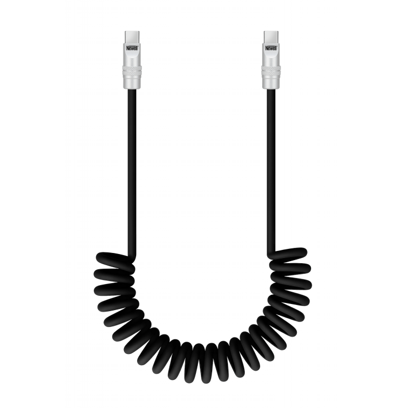 Newell USB-C - USB-C 100 W Kabel, 1,5 m, Silikon, Spiral, schwarz