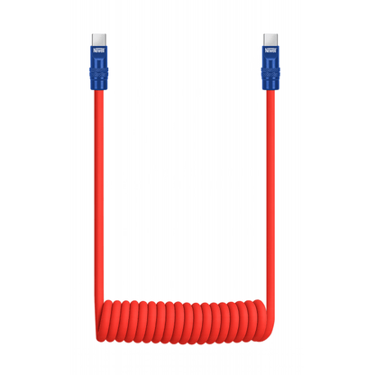 Newell USB-C - USB-C 100 W Kabel, 1,5 m, Silikon, Spiral, Rot-Navy-Orange