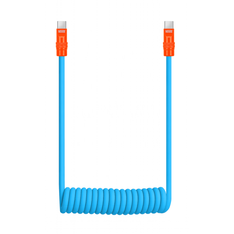 Newell USB-C - USB-C 100 W Kabel, 1,5 m, Silikon, Spiral, blau-orange