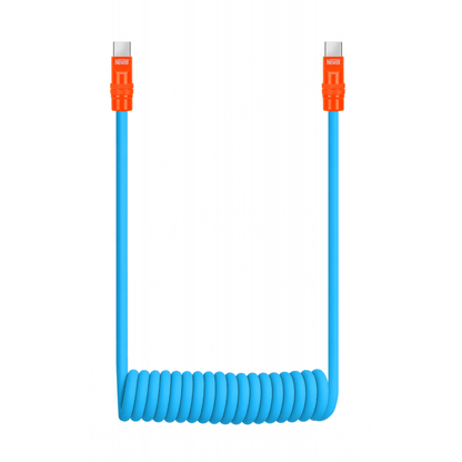 Newell USB-C - USB-C 100 W Kabel, 1,5 m, Silikon, Spiral, blau-orange
