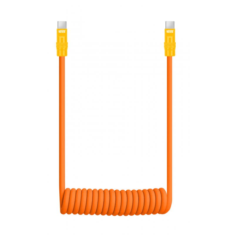 Newell USB-C - USB-C 100 W Kabel, 1,5 m, Silikon, Spiral, Orange-gelb