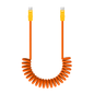 Newell USB-C - USB-C 100 W Kabel, 1,5 m, Silikon, Spiral, Orange-gelb