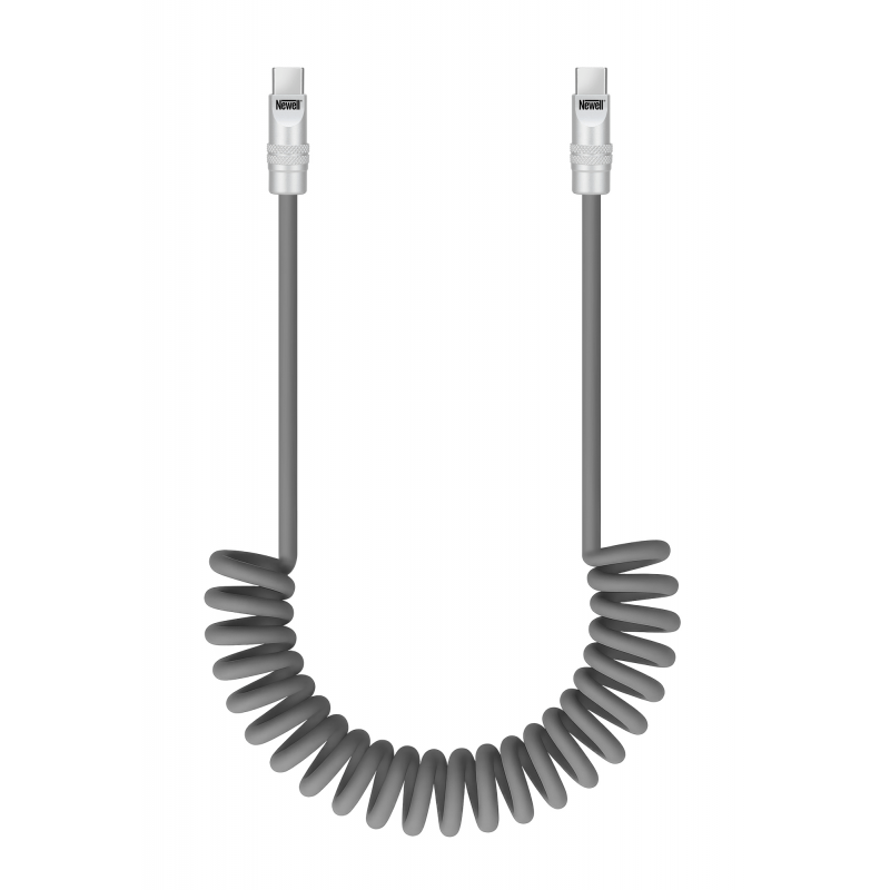 Newell USB-C - USB-C 100 W Kabel, 1,5 m, Silikon, Spiral, Grau