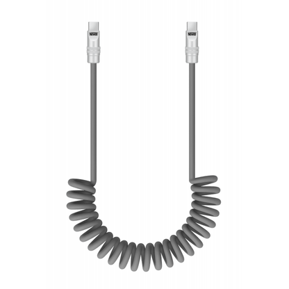 Newell USB-C - USB-C 100 W Kabel, 1,5 m, Silikon, Spiral, Grau