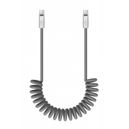 Newell USB-C - USB-C 100 W Kabel, 1,5 m, Silikon, Spiral, Grau