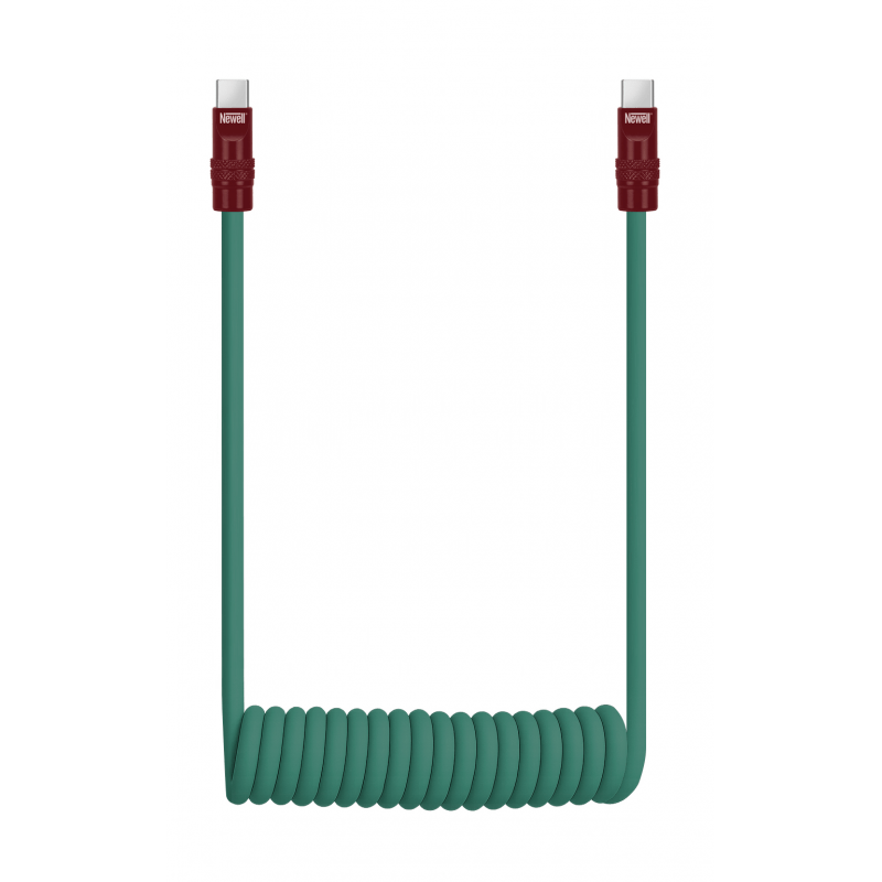 Newell USB-C - USB-C 100 W Kabel, 1,5 m, Silikon, Spiral,  grün-maroon