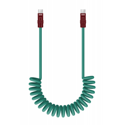 Newell USB-C - USB-C 100 W Kabel, 1,5 m, Silikon, Spiral,  grün-maroon