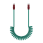 Newell USB-C - USB-C 100 W Kabel, 1,5 m, Silikon, Spiral,  grün-maroon