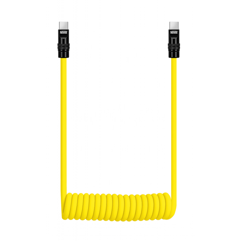 Newell USB-C - USB-C 100 W Kabel, 1,5 m, Silicone, Spiral, gelb-schwarz