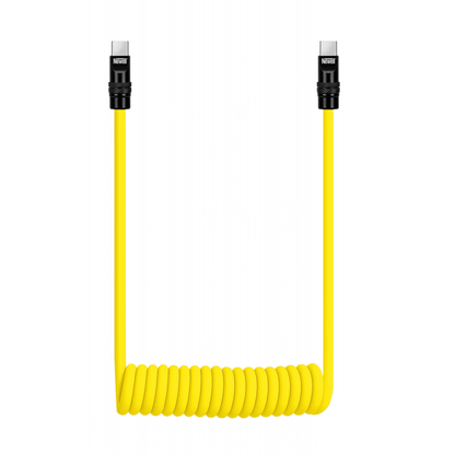Newell USB-C - USB-C 100 W Kabel, 1,5 m, Silicone, Spiral, gelb-schwarz