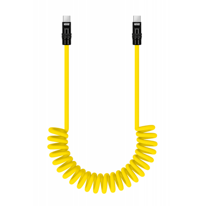 Newell USB-C - USB-C 100 W Kabel, 1,5 m, Silicone, Spiral, gelb-schwarz