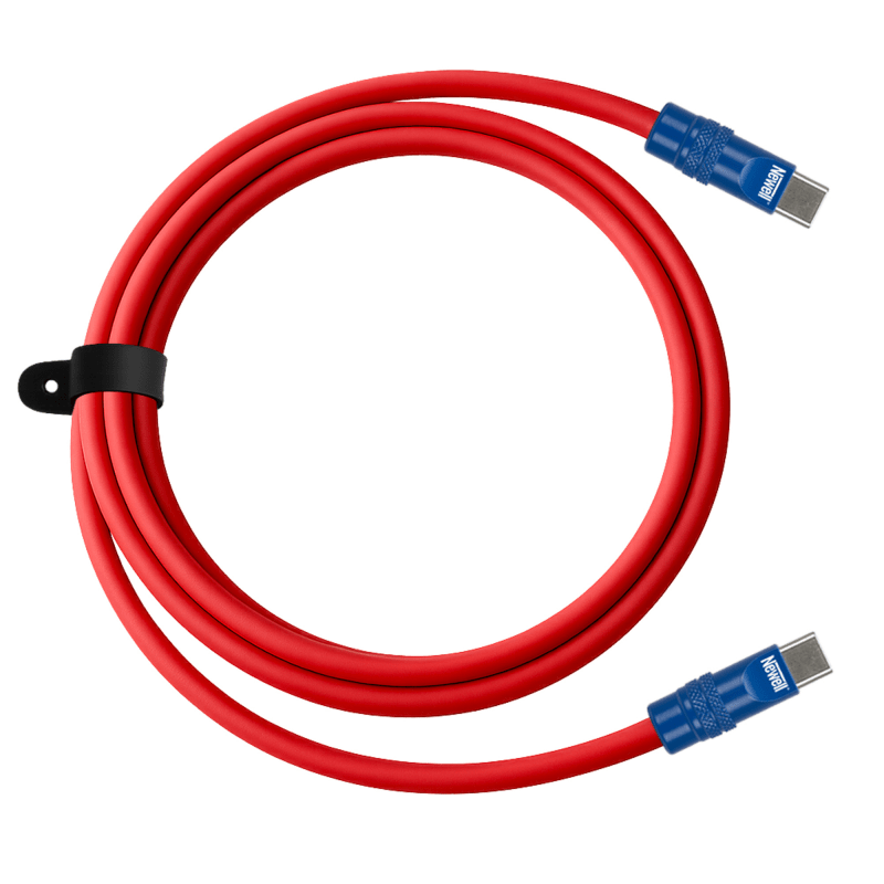 Newell USB-C - USB-C 100 W Kabel, 2 m, Silikon, Rot-Navy-Orange