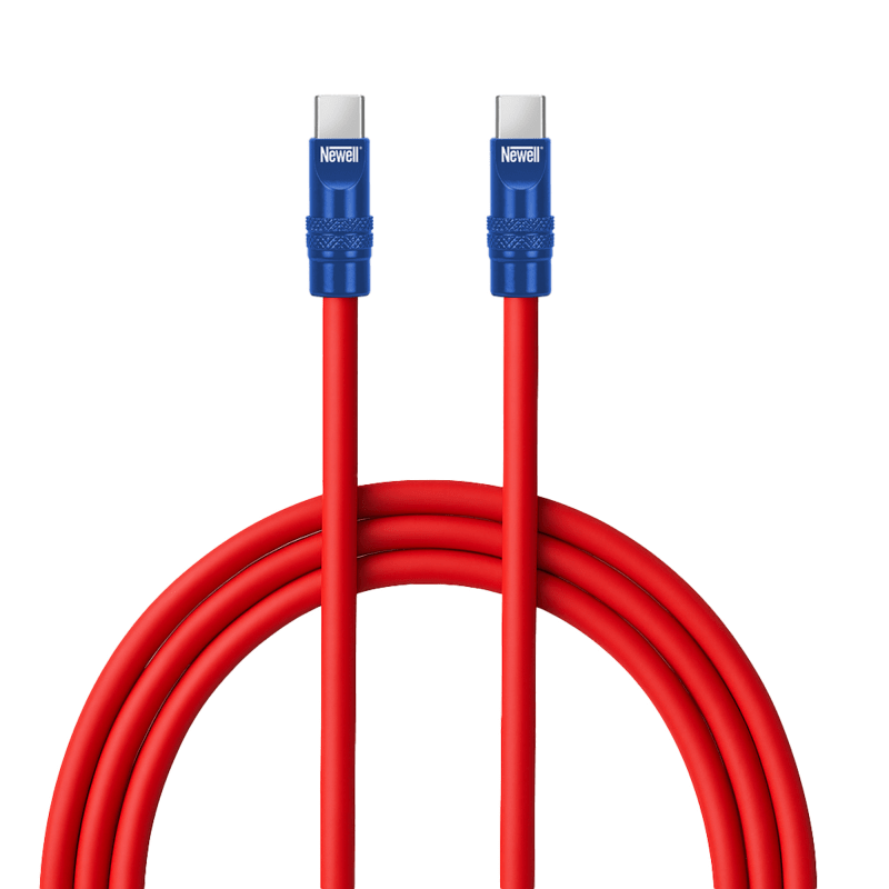 Newell USB-C - USB-C 100 W Kabel, 2 m, Silikon, Rot-Navy-Orange