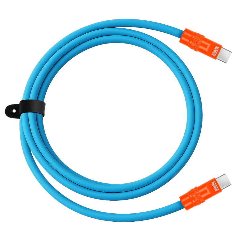 Newell USB-C - USB-C 100 W Kabel, 2 m, Silikon, blau-orange