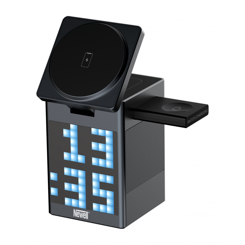 Newell induOne MagPlay MagSafe Ladegerät mit Lautsprecher und Display für 3 mobile Geräte