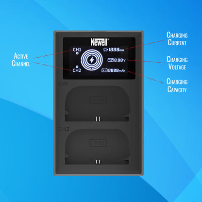 Newell FDL-USB-C Zweikanal-Ladegerät für LP-E12 Akkus - Newell Pro DE
