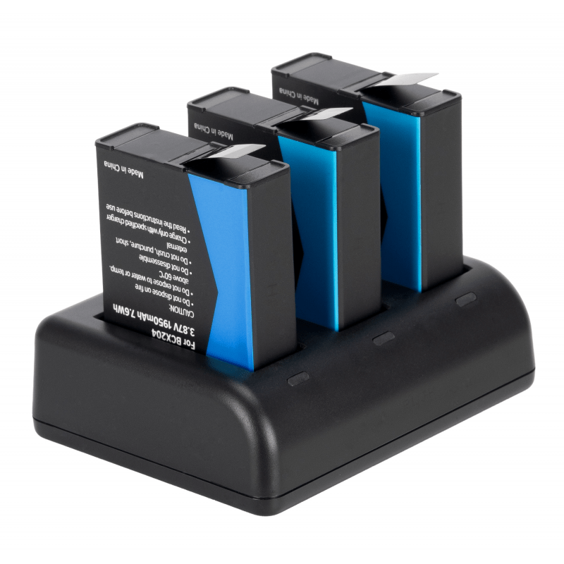 Newell Set 3-Ch SDC-USB-C Ladegerät inkl. 3x BCX-204 Ersatzakkus für DJI Osmo Action